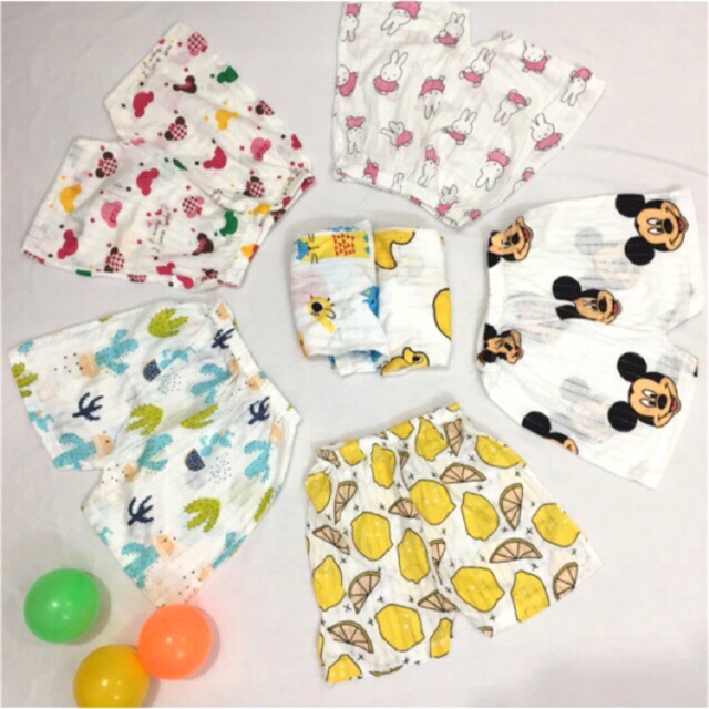 combo 5 QUẦN ĐÙI chất cotton giấy siêu mềm mát cho bé