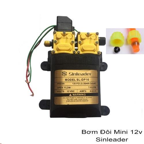 Máy rửa xe đôi mini áp lực mạnh kèm nguồn 12v