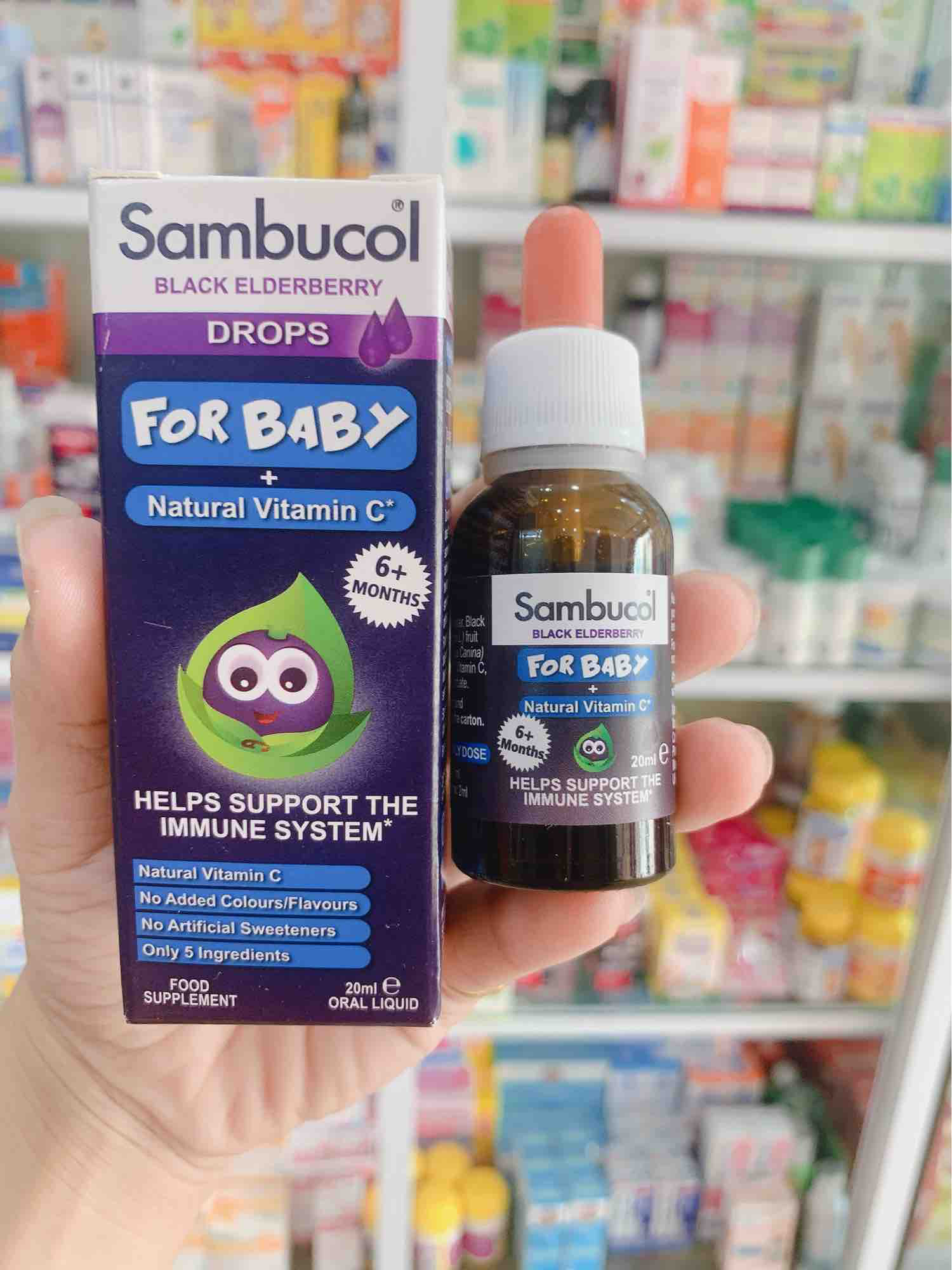 Sambucol tăng đề kháng drop dạng giọt cho bé từ 6 tháng