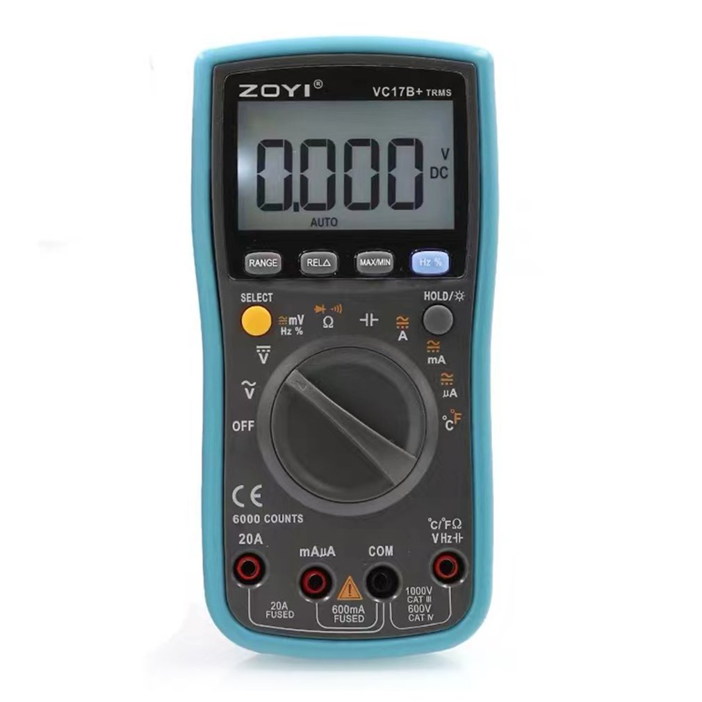 ZOTEK VC17B Digital Multimeter 6000 Counts Backlight AC DC Ammeter Voltmeter Ohm Capacitance Meter Portable Multimeter