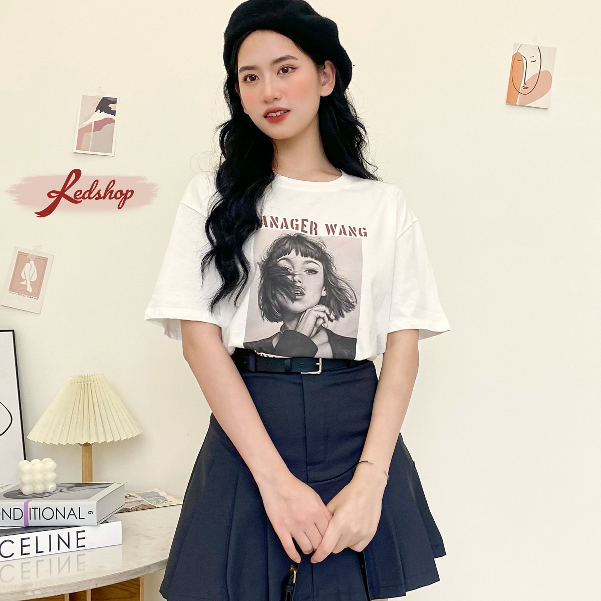 Áo phông in hình basic phong cách Hàn Quốc Red Shop 30056