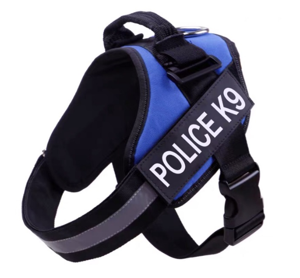 Đai lưng, dây yếm dắt chó police k9 viền phản quang