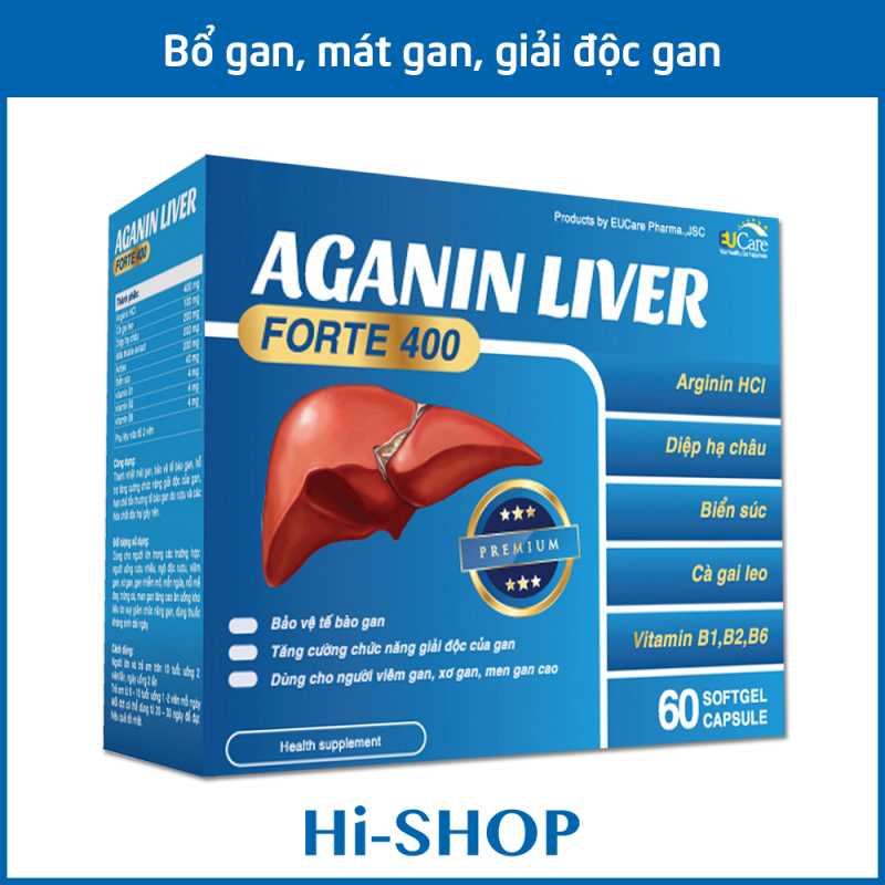 Viên uống bổ gan, giải độc gan AGANIN LIVER tăng cường chức năng gan HSD 2023 - Hộp 60 viên chuẩn GMP Bộ Y Tế