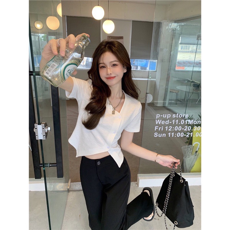 Áo Thun Nữ Núc Lệch Kiểu Form Siêu Đẹp