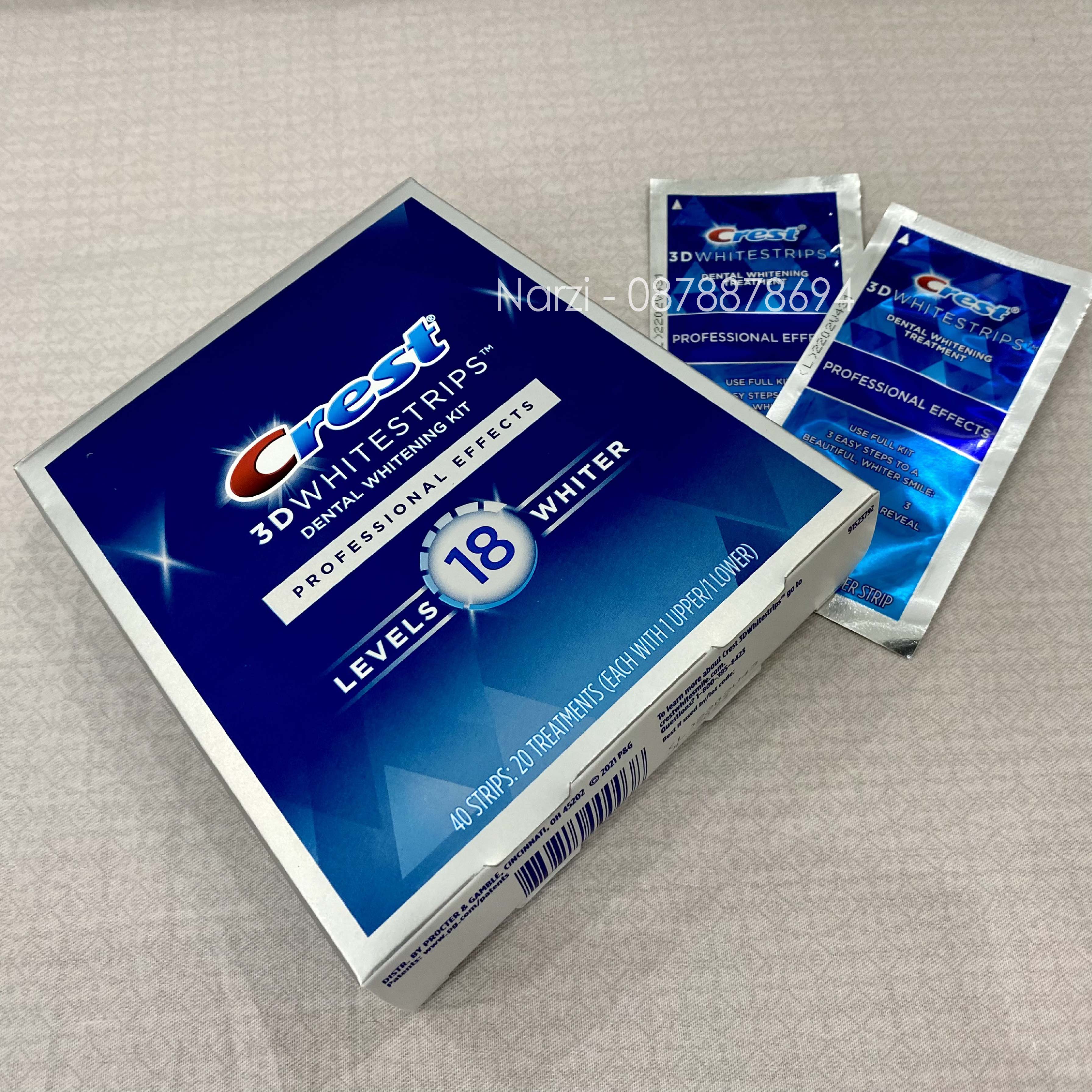 (7 GÓI LẺ) MIẾNG DÁN TRẮNG RĂNG CREST 3D WHITE PROFESSIONAL EFFECTS