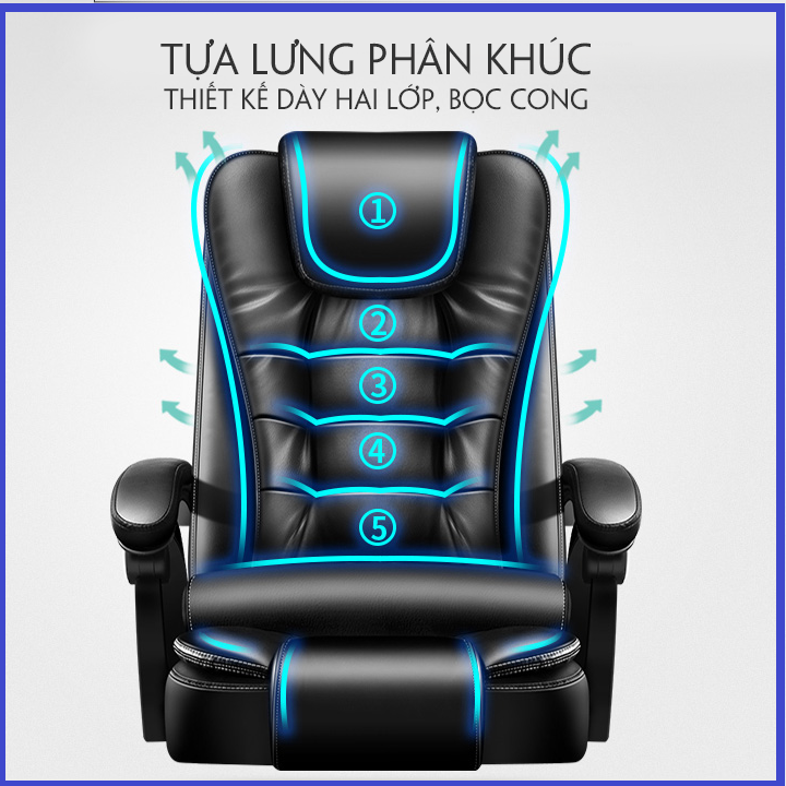 [BIG SALE] Ghế Văn Phòng. Ghế Xoay Văn Phòng Có Massage Lưng. Ghế Giám Đốc Có Gác Chân. Nâng Hạ Độ Cao, Độ Ngả Tùy Ý