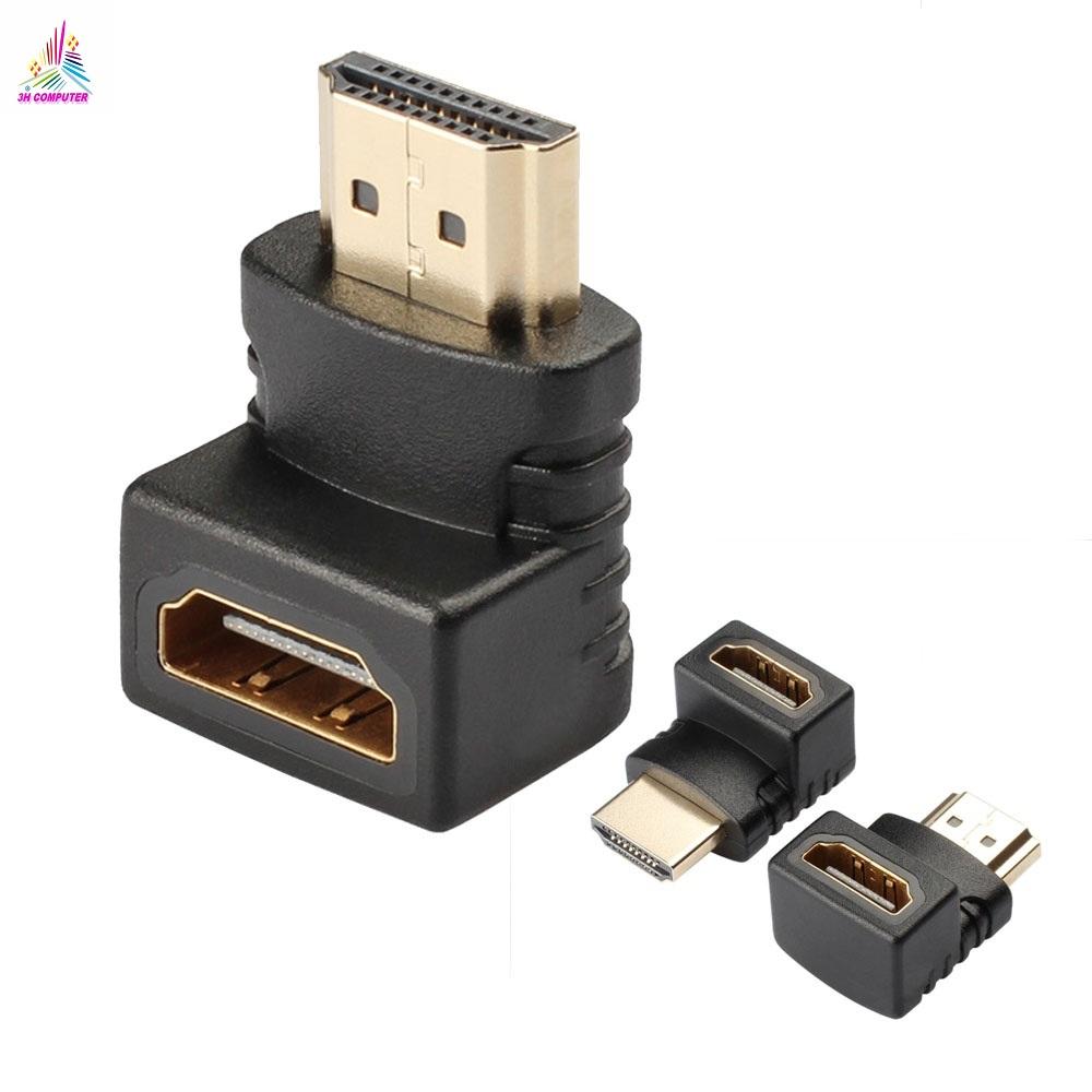 (HCM) Đầu nối HDMI Đầu nối HDMI 90 đọ L Connect Adapter (Đen) Đầu nối HDMI đổi góc chữ L âm dương Hdmi Connect Adapter