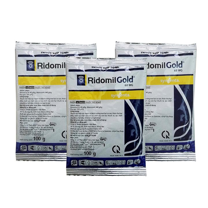 Ridomil Gold 68WG trừ nấm bệnh trên cây trồng 100g - combo 3