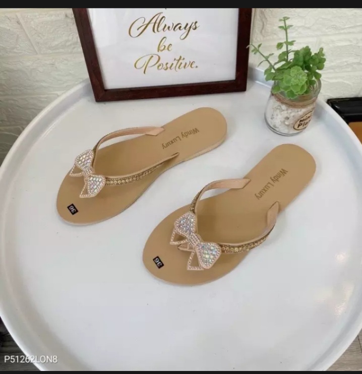 dép xỏ ngón nữ đính may xoàn nơ