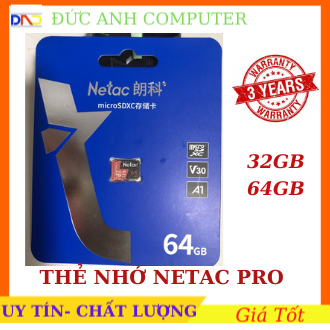 Thẻ nhớ Micro SDHC NETAC 32GB/ 64GB - Bảo Hành 3 Năm- Cam Kết Đúng Chính Hãng