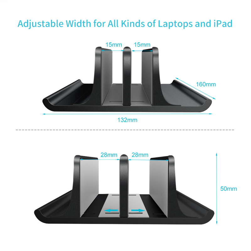 Vertical Laptop Stand Holder Adjustable Desktop ABS for Notebook,for Dock 5-in-1 Space-Saving,up to 17.3 inch