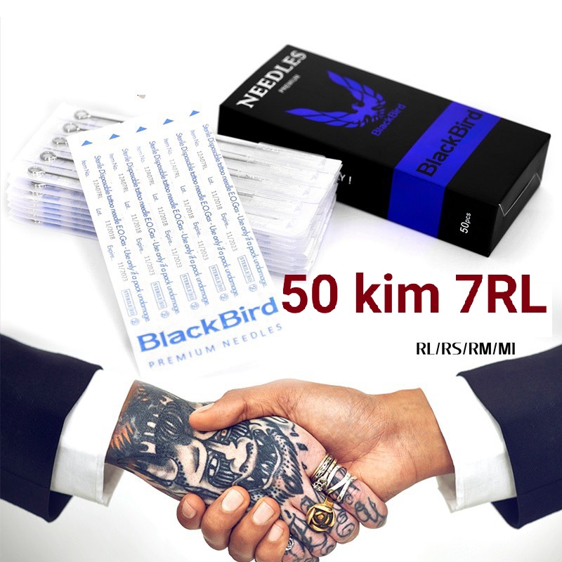 50 kim xăm 7RL chạy khung Black Brid ( kim ko kèm ngòi)