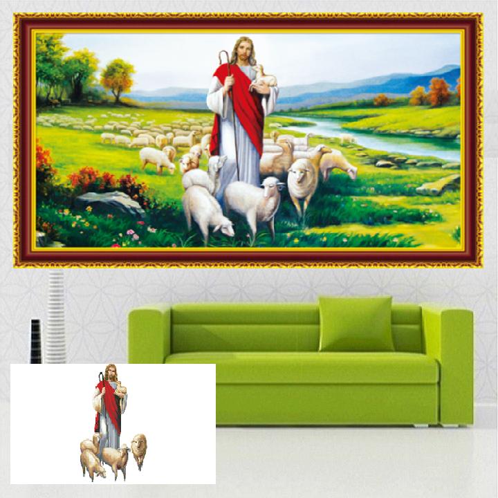 Tranh Đính Đá Chúa Chăn Cừu LV339 130*75cm (TRANH TỰ ĐÍNH)