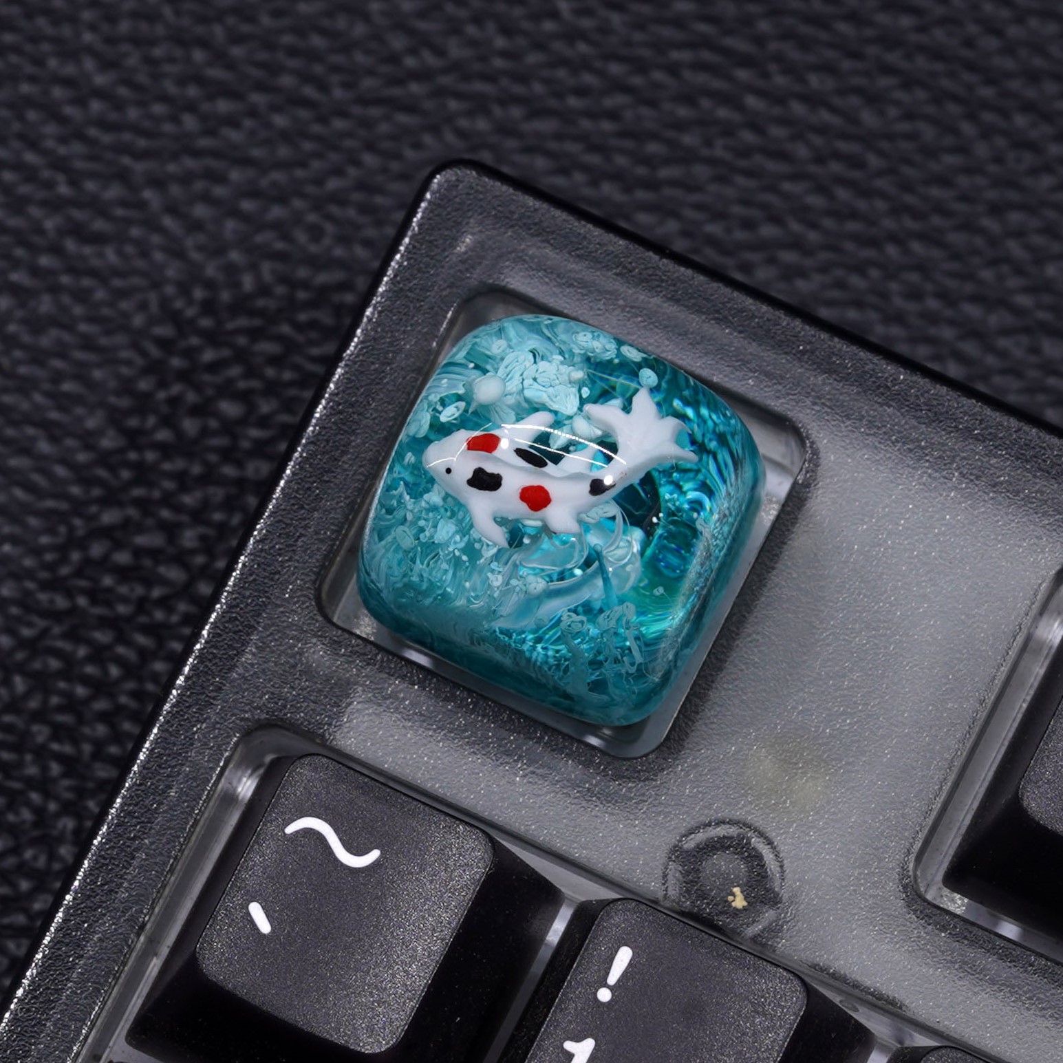 49Fzone - Keycap bàn phím cơ, Keycap artisan, Keycap cá Koi Aqua White