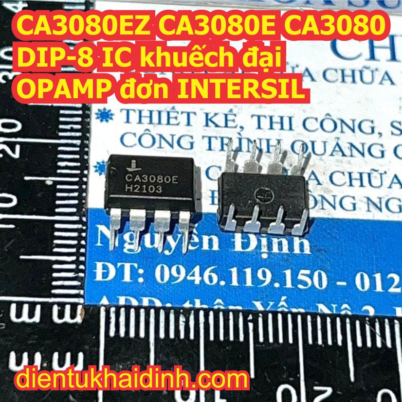 Ca3080ez ca3080e ca3080 ca3080a 3080a 3080 dip-8 / sop-8 ic khuếch đại opamp đơn intersil kde2550