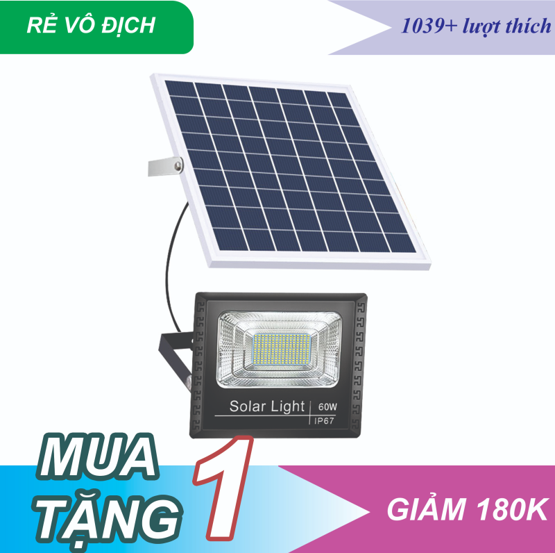ĐÈN NĂNG LƯỢNG MẶT TRỜI 60W - ĐÈN NĂNG LƯỢNG MẶT TRỜI 60W - CHỐNG THẤM NƯỚC - ĐỘ BỀN CAO - D1060CHỐNG THẤM NƯỚC - ĐỘ BỀN CAO