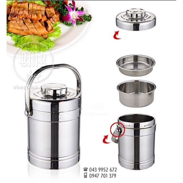 Cặp Lồng Inox Giữ Nhiệt Loại 1|1.9L