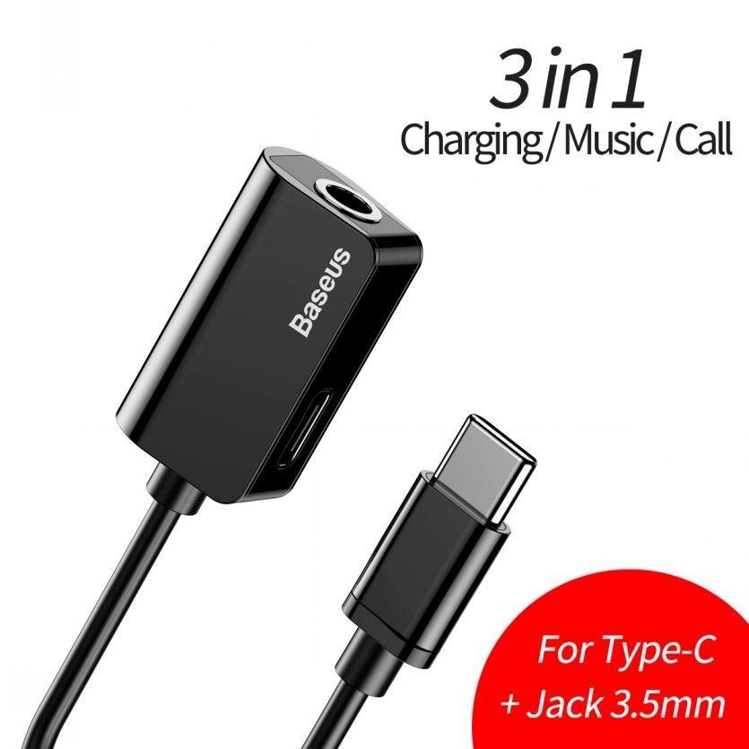 Baseus L40 2 in 1 Type-c to Type-c Splitter Charging Type-c to 3.5mm Earphone Au