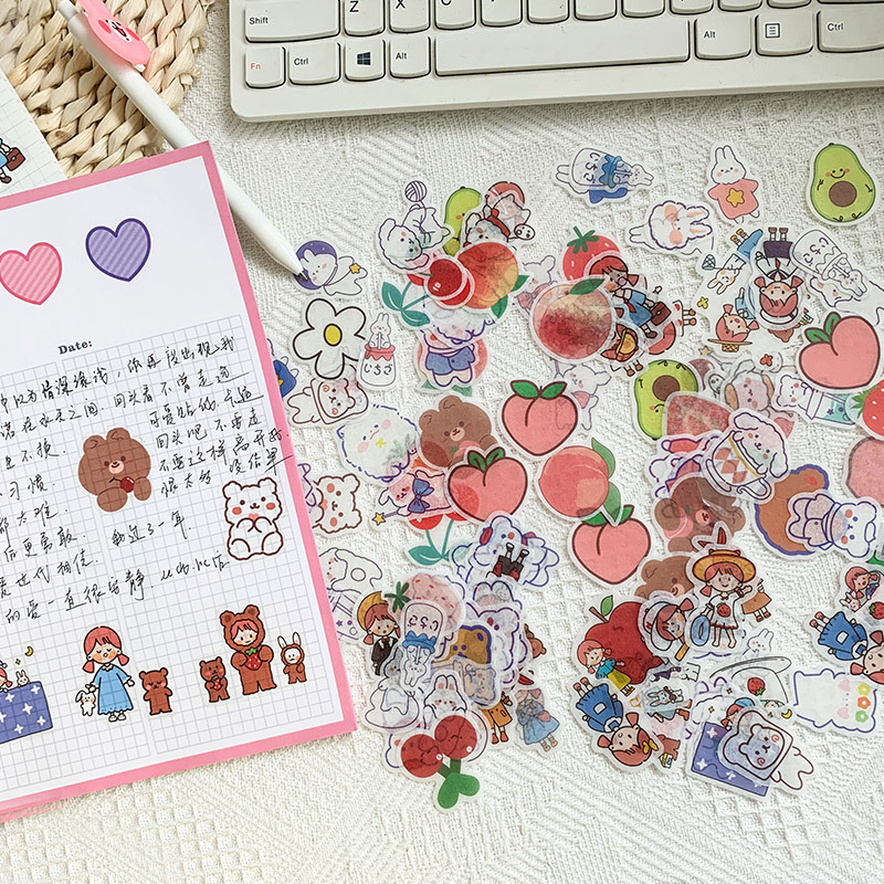 Set 40 miếng Sticker Deco Xinh Xắn