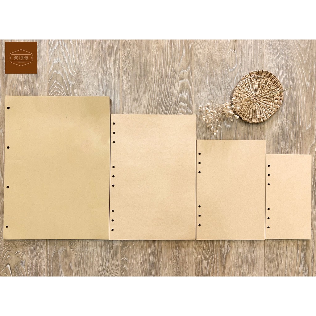 [HCM]Giấy refill Kraft bìa còng A6/A5/B5/A4