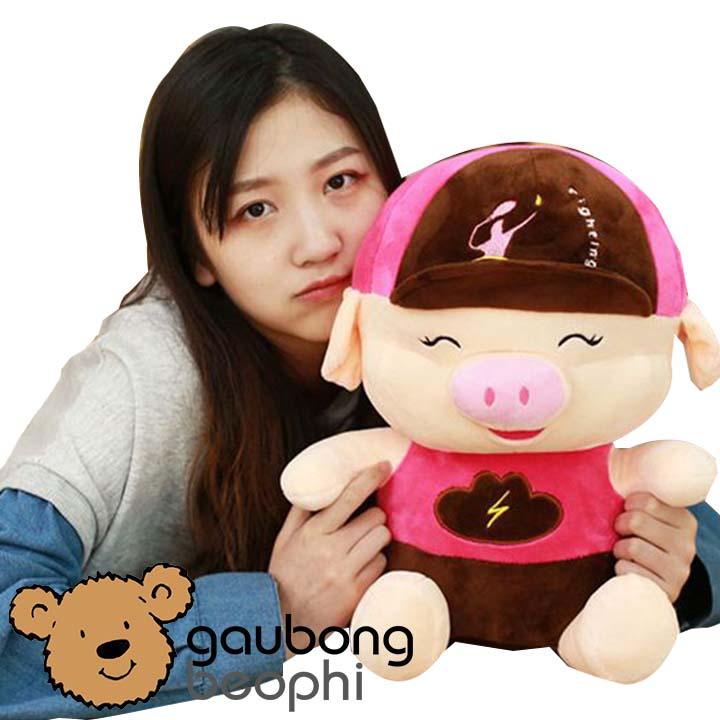 [HOT 2019 ] HEO BÔNG NGỒI ĐỘI NÓN SIZE 40CM - GẤU BÔNG [ GIAO MẪU NGẪU NHIÊN ]