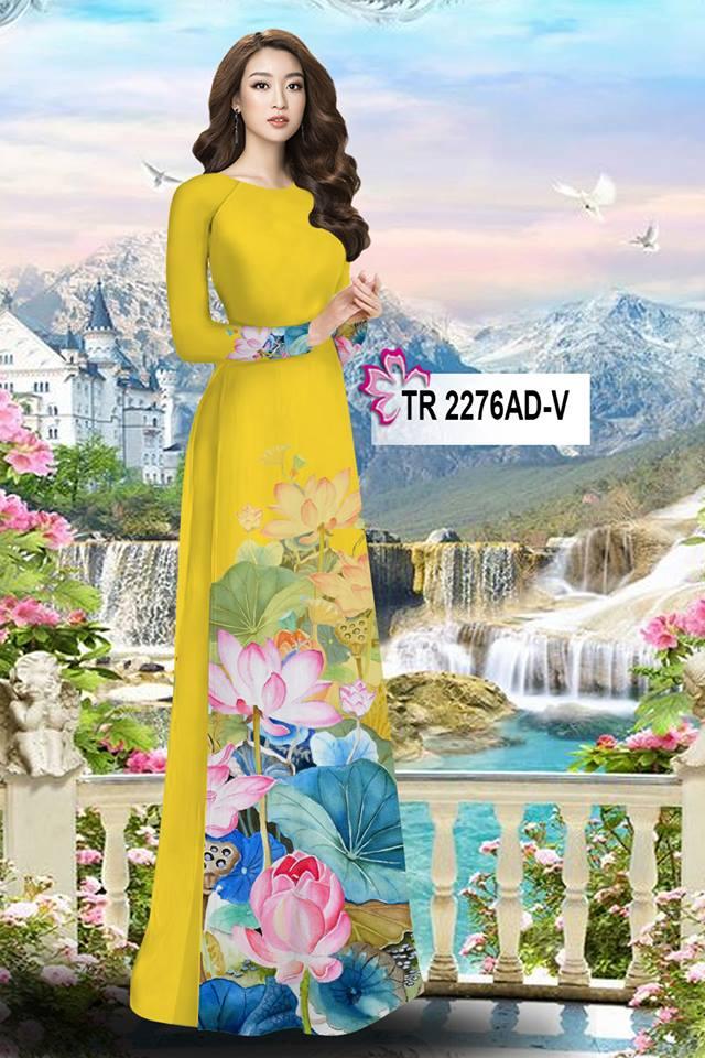 Vải Áo Dài 3D Bộ Hoa Sen