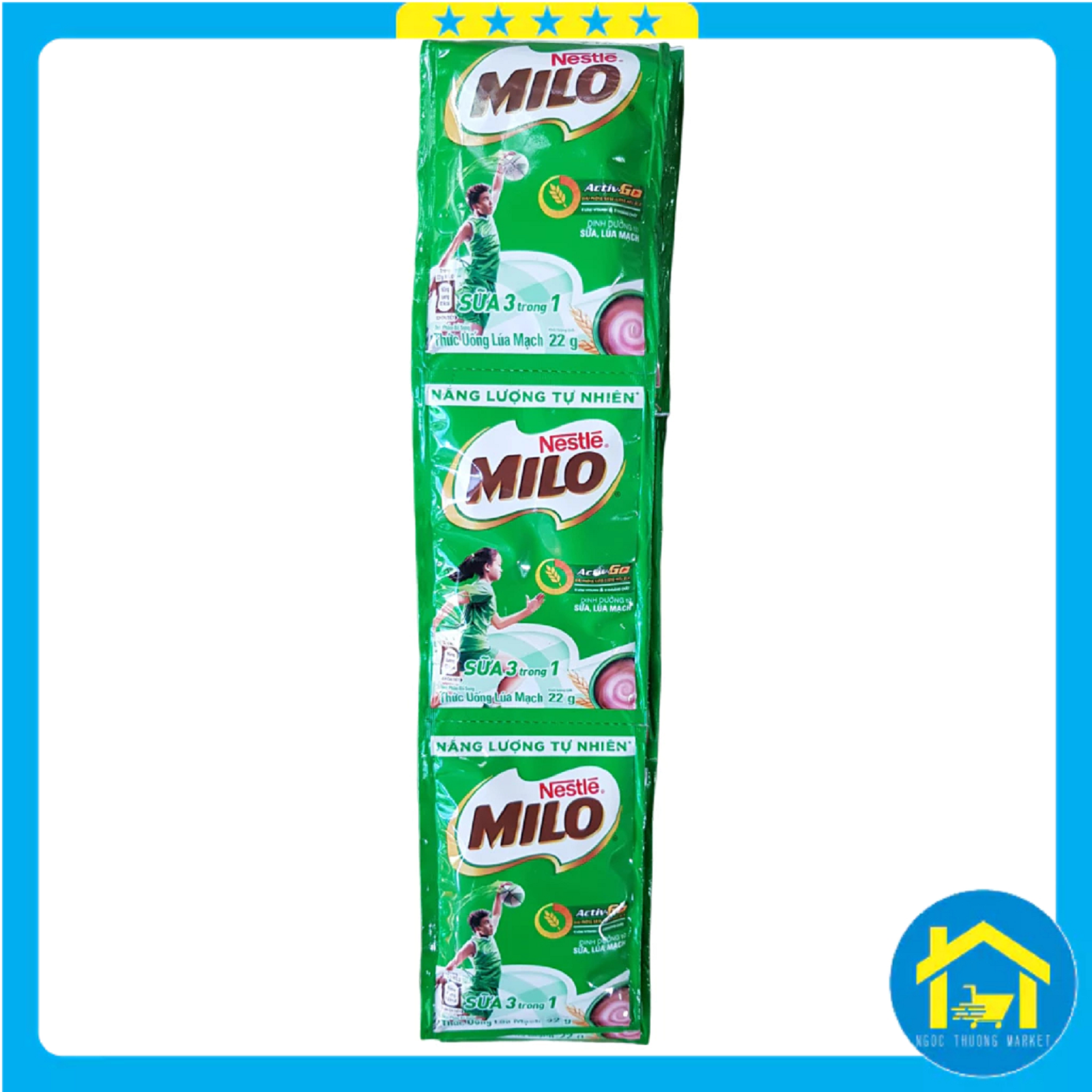 Nestle Milo - Sữa Milo dây 10 gói x 22g tăng cường sức khỏe milk với protomalt 2% & vitamin c bổ sung dưỡng chất