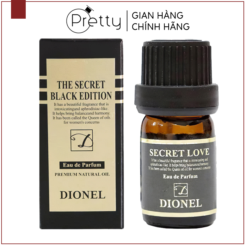 Nước hoa vùng kín Dionel Secret Love Black Edition Eau De Parfum Premium Natural Oil 5ml . Đem lại hương thơm dịu nhẹ, quyến rũ cho vùng kín & giúp làm sạch và loại bỏ mùi gây khó chịu. Chính hãng Hàn Quốc