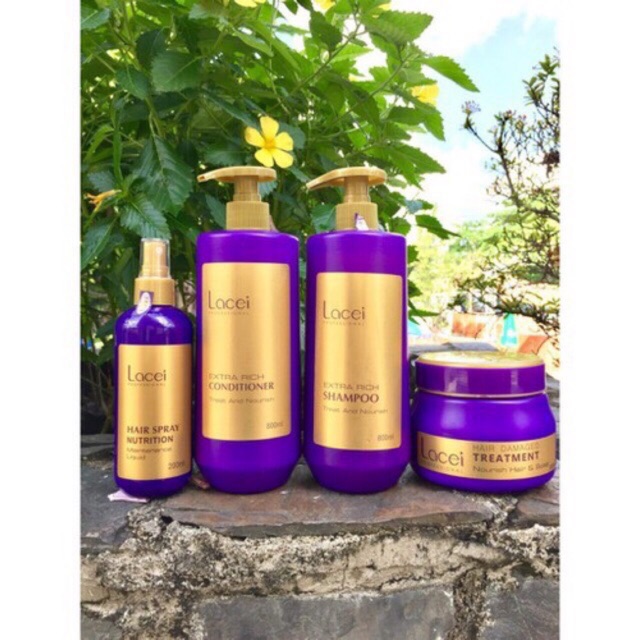 [HCM]BỘ CHĂM SÓC TÓC CHUYÊN NGHIỆP LACEI TÍM ( Gồm dầu gội dầu xã xịt dưỡng hấp dầu)