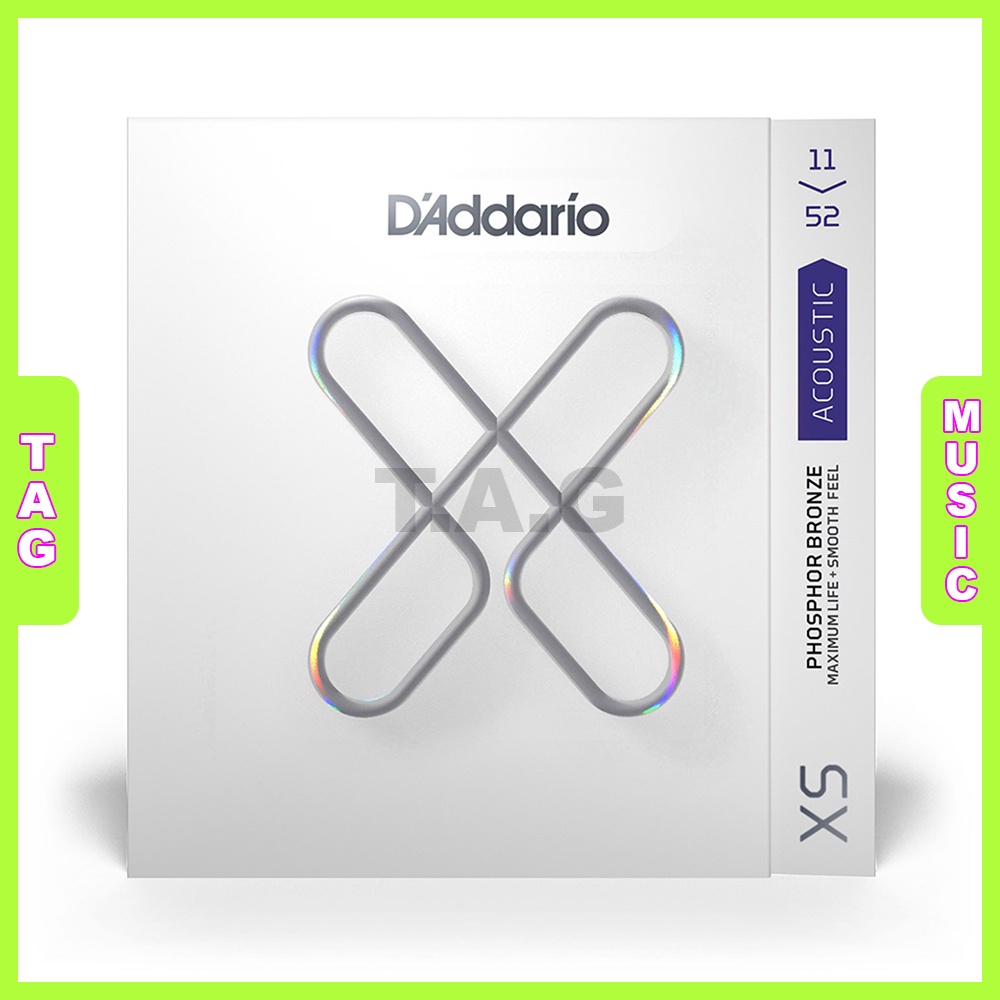 Dây sắt đàn guitar acoustic daddario xsapb1152 xs pb cust lt/ phosphor bronze/ size 11-52 chính hãng d'addario usa