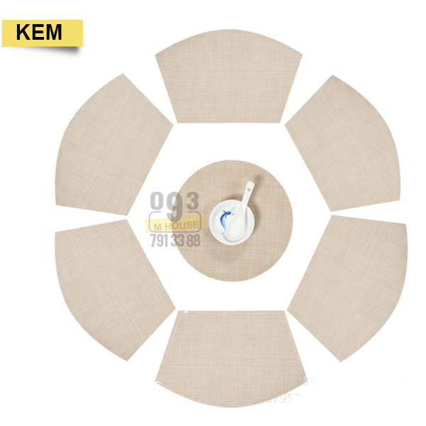 Tấm Lót Khăn Lót Chén Dĩa Bàn Ăn Cánh Quạt Tứ Giác Cho Bàn Tròn Đủ Kiểu Bàn 45x29cm