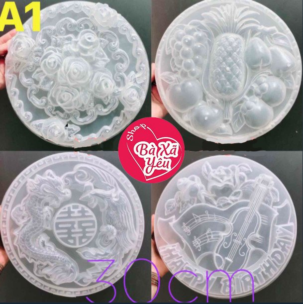 Combo 4 khuôn rau câu 3d 4 mẫu 30cm