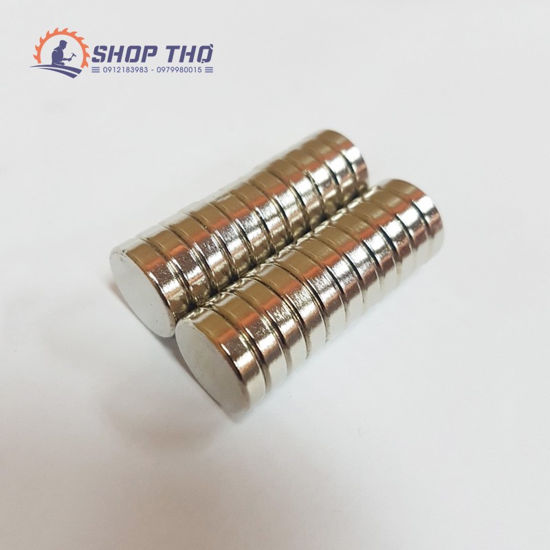 Nam Châm Tròn Phi 15X4Mm (Set 10 Viên)
