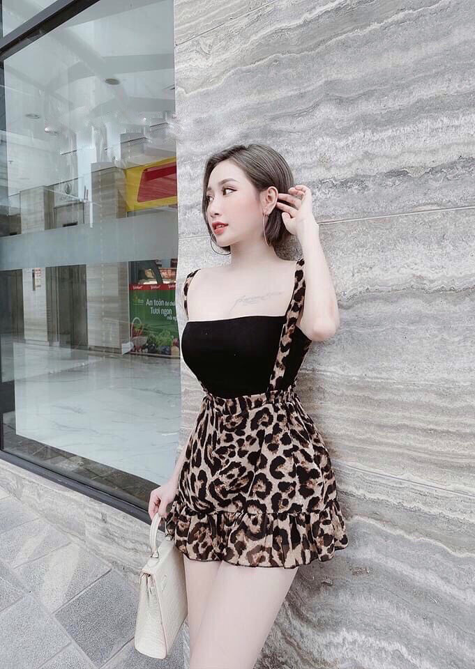 Set yếm họa tiết beo đuôi cá xinh xắn