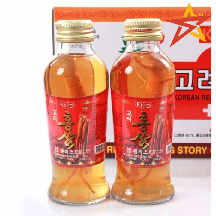COMBO 10 Chai Nước Nhân Sâm Có Củ KGS Hàn Quốc