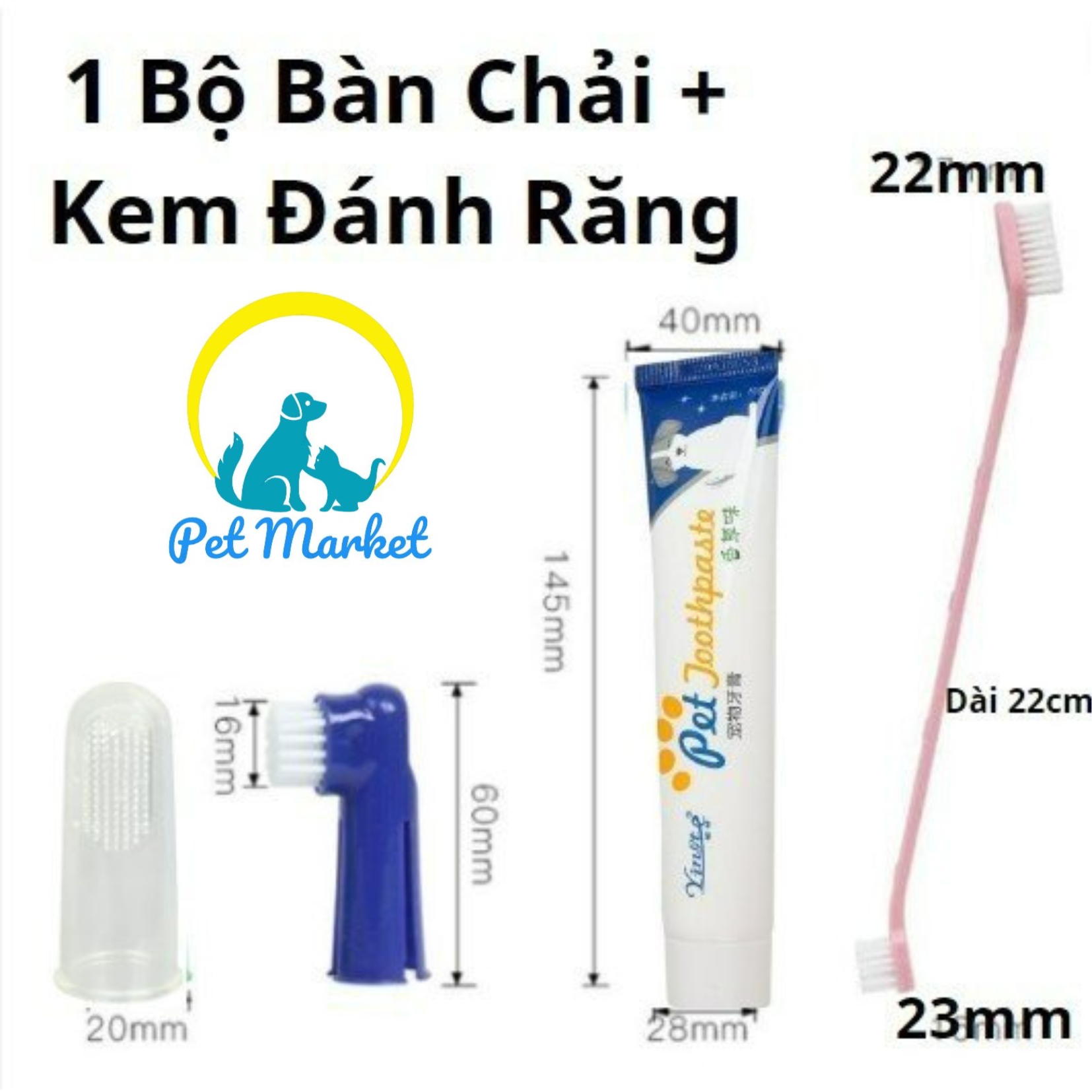 BỘ KEM ĐÁNH RĂNG và BỘ BÀN CHẢI  ĐÁNH RĂNG CHO THÚ CƯNG