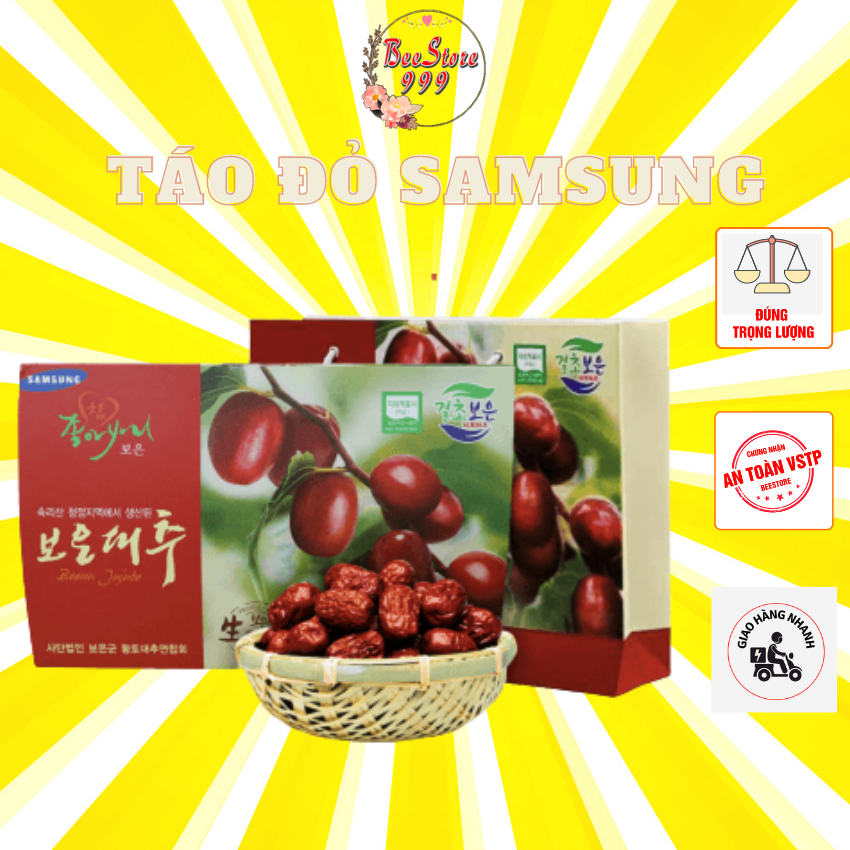 [Sỉ ]Táo đỏ Samsung Hàn Quốc hộp 1kg - tặng kèm túi hộp quà tặng, đồ khô đồ ăn vặt