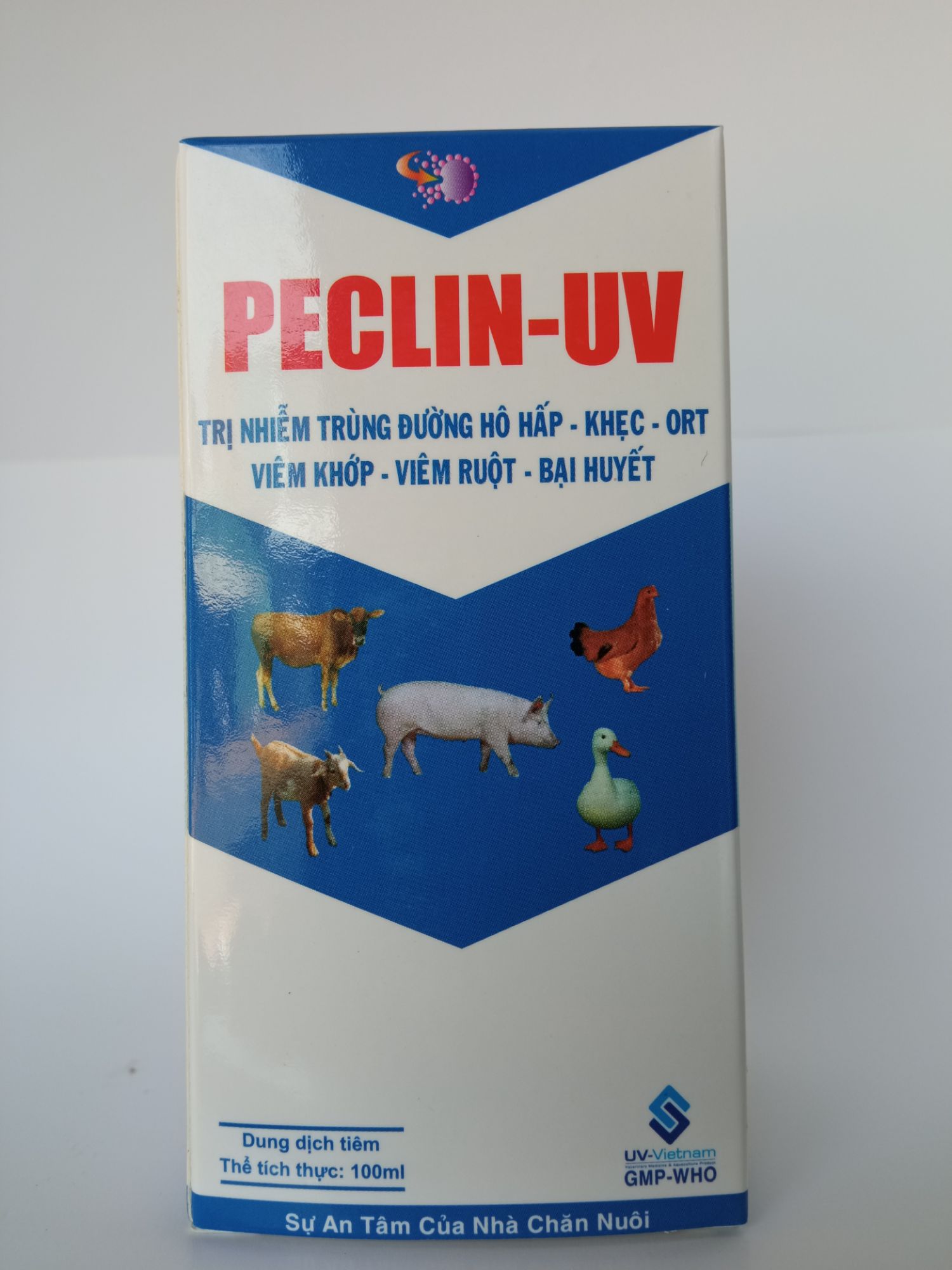 PECLIN UV CHAI 100ML  Đ.ặc tr.ị nhiễm trùng đường hô hấp, viêm khớp, viêm ruột, bại huyết