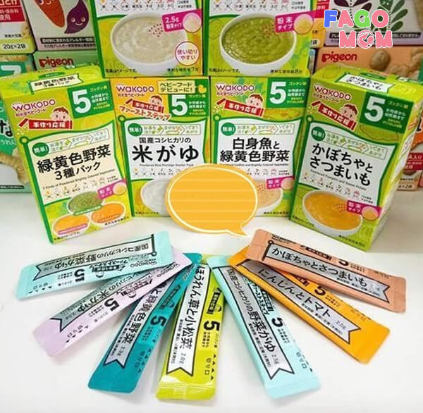 Bột Wakodo cho bé 5 tháng Nhật Bản