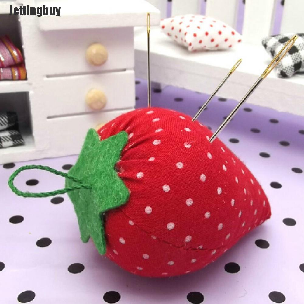 Jettingbuy Cute Strawberry Style Pin Cushion Pillow Needles Holder Sewing Craft Kit