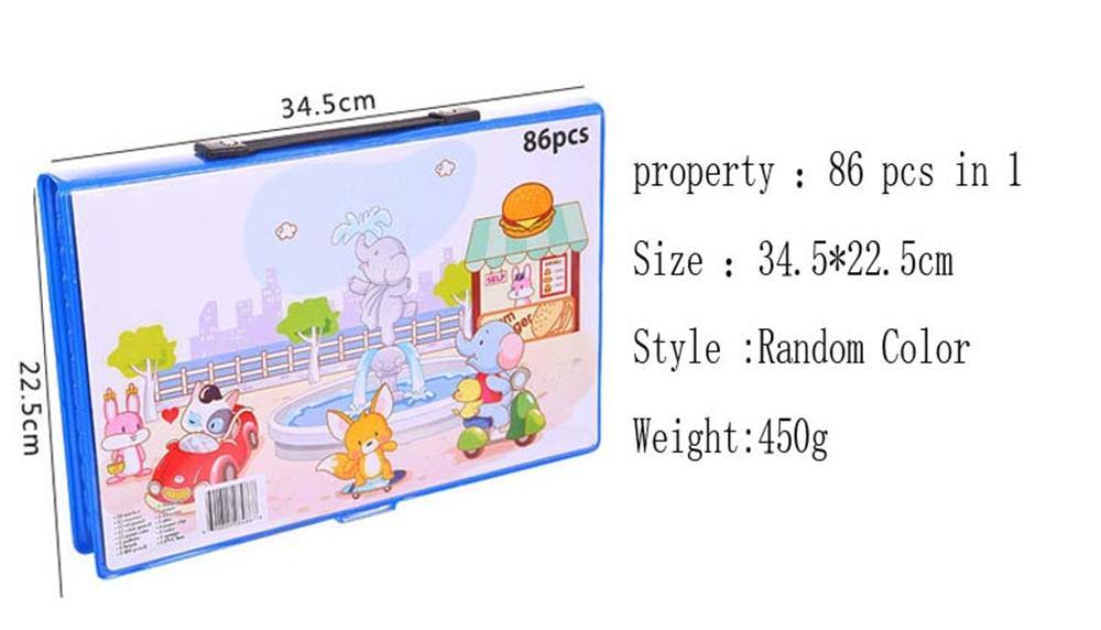 Bộ màu đa năng gồm 86 món dạng Cặp sách (Xanh)