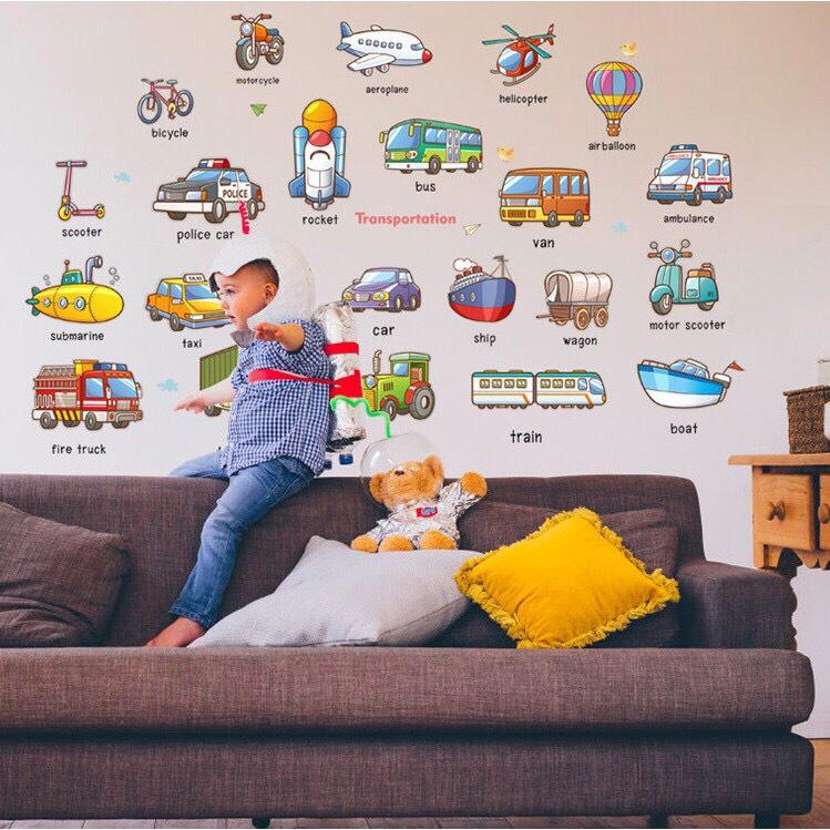 decal dán tường mẫu Đoàn tàu thú nhổ cà rốt