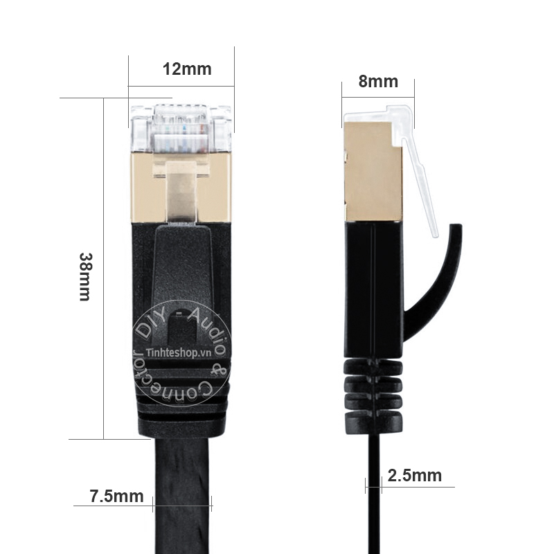 Cáp mạng Cat7 10G 600MHz siêu mỏng STP chống nhiễu đồng tinh khiết Kingmaster chiều dài từ 1.5 mét đến 20 mét