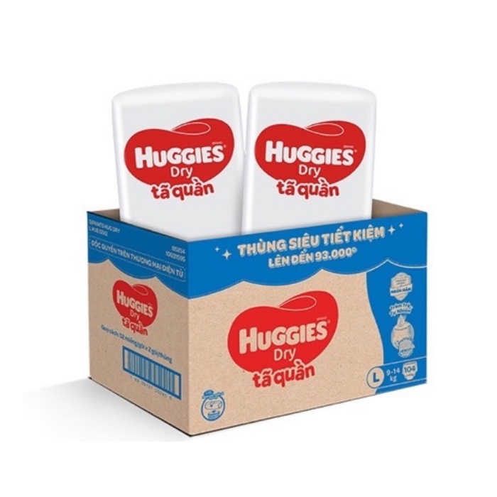 Tã quần Huggies size L96+8m  tã quần Mẫu mới Skin Care