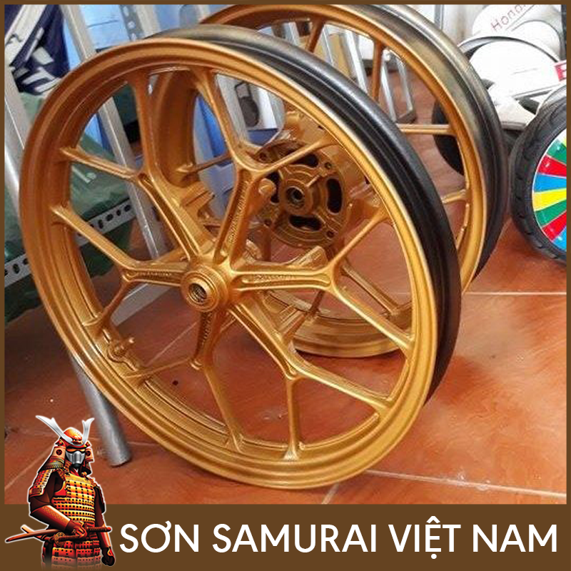 Sơn samurai màu vàng ánh kim - Combo sơn màu vàng 123 sơn xịt samurai
