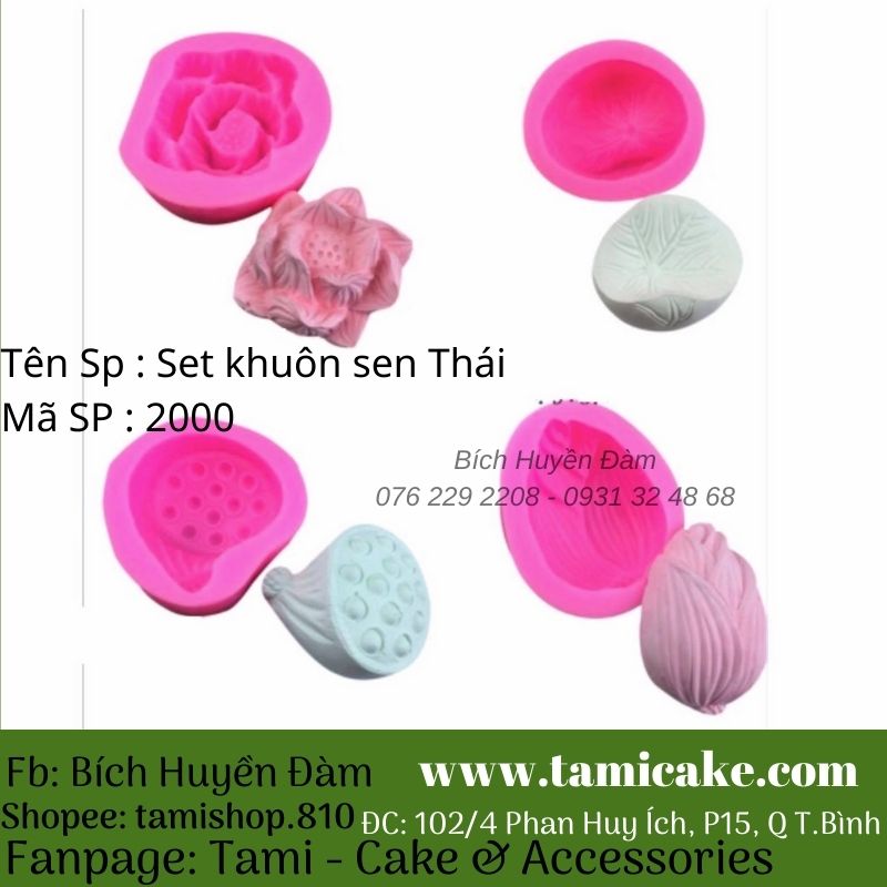 [HCM]Set 4 khuôn silicon sen làm chè trôi nước