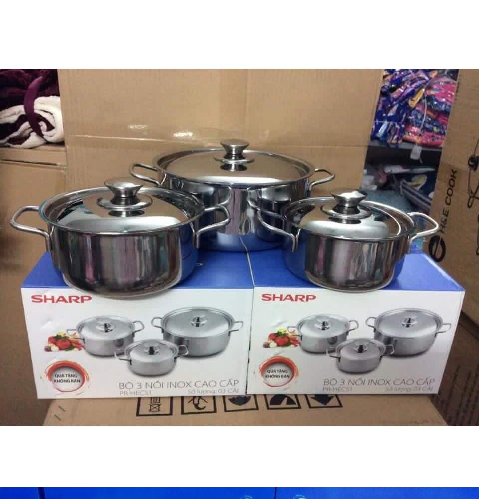 BỘ NỒI SHAR 3 NỒI INOX CAO CẤP