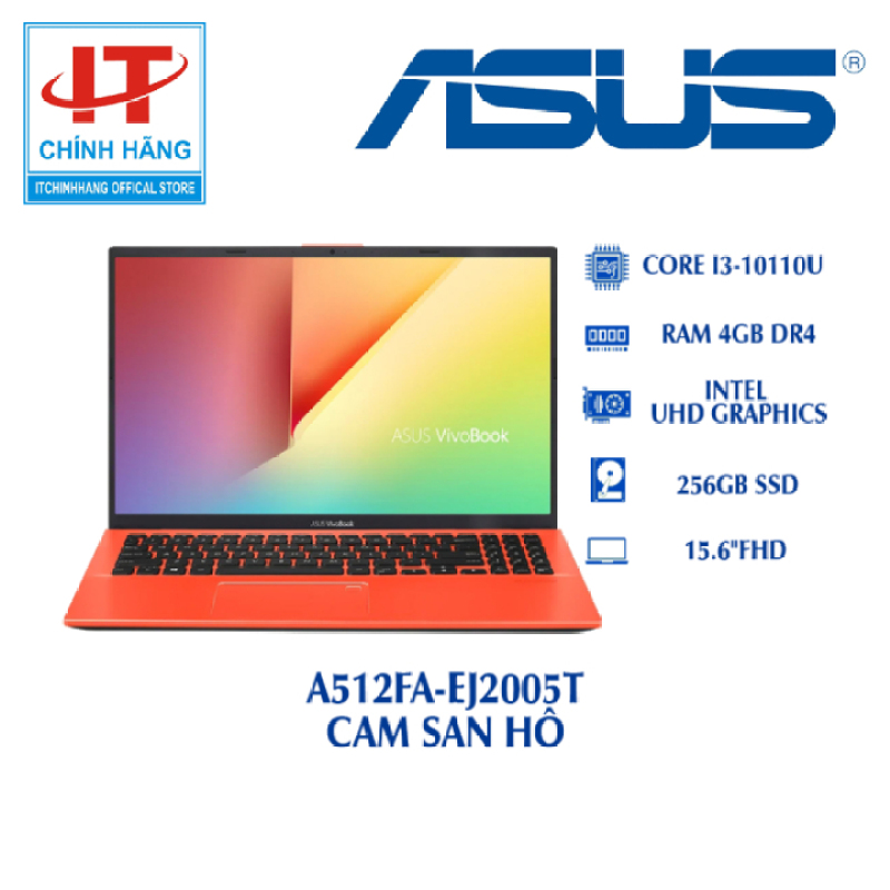 (Hàng Mới 100%)Laptop Asus Vivobook 15 A512FA-EJ2005T (i3-10110U/ 4GB DDR4 2400MHz/ 256GB M.2 PCIE G3X2/ 15.6 FHD/)