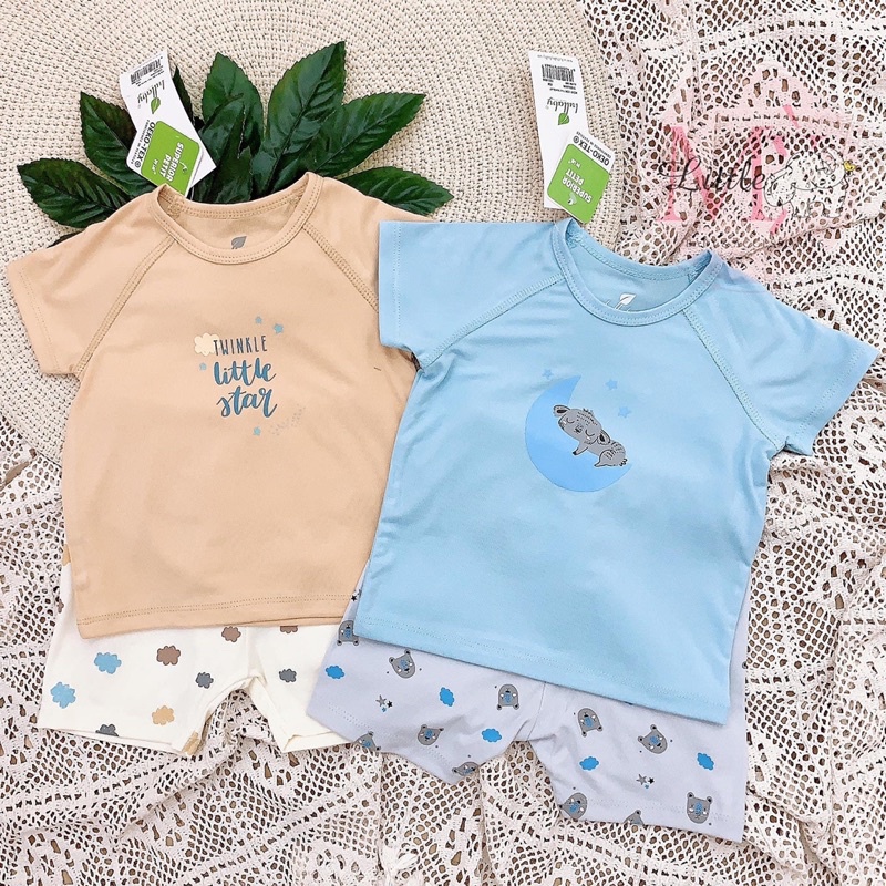 Bộ cộc tay bé trai/bé gái raglan Petit Lullaby [NH310M-NH313M]