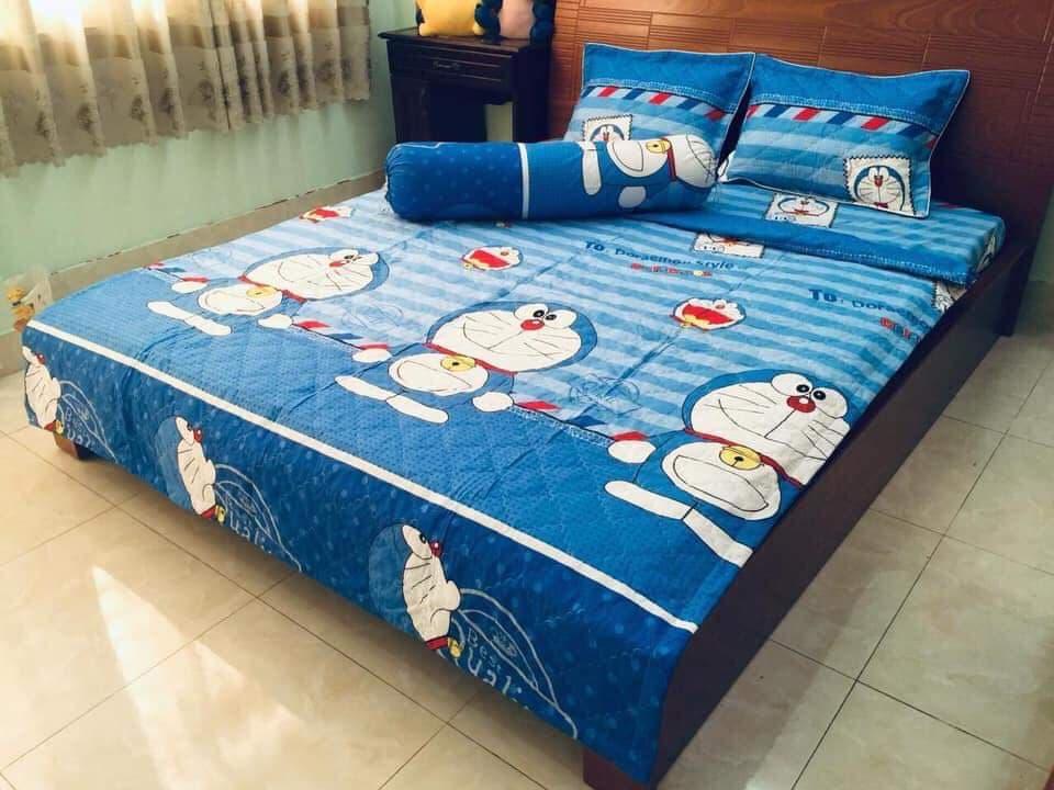 Trọn bộ chăn ga gối 5 món-mẫu đoraemon
